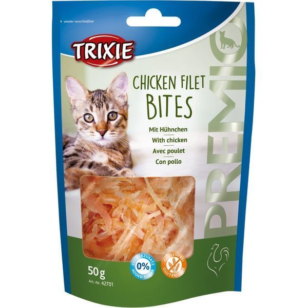 Ласощі Trixie Premio Chicken Filet Bites для котів сушене куряче філе 50 г 1111124006 фото