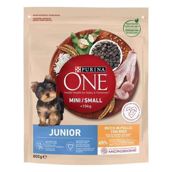 Purina One Mini Junior(Ван МІНІ). З куркою та рисом. Для цуценят, сух 800г 7613035027022 фото