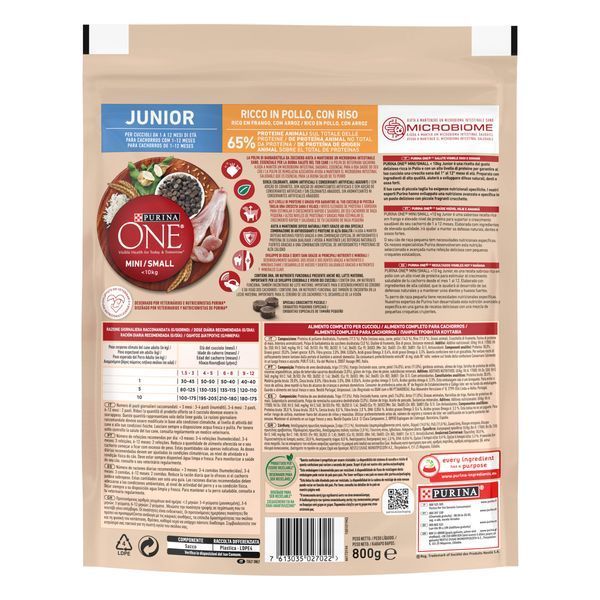Purina One Mini Junior(Ван МІНІ). З куркою та рисом. Для цуценят, сух 800г 7613035027022 фото