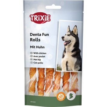 Ласощі Trixie Denta Fun Chewing Rolls для собак Паличка для чищення зубів з куркою 12 см 70 г 6 шт 1111137237 фото