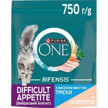 Purina One(Пуріна Ван).Тріска і Форель.Сух/кот 750г 8445291802780 фото