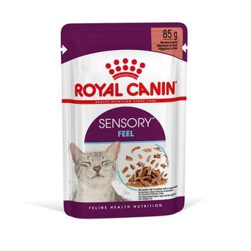 Вологий корм для дорослих котів ROYAL CANIN SENSORY FEEL GRAVY шматочки у соусі 85г, стимулює відчуття корму 1638165696 фото