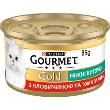 Gourmet Gold(ГурмеГолд).З яловичиною та томатами. "Ніжні биточки". Конс/кот 85г 7613035442474 фото