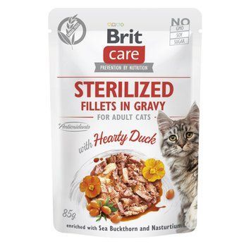 Корм вологий Brit Care Fillets in Gravy Hearty Duck Sterilized д/стерилізованих котів філе в соусі з качкою 85 г 1111180880 фото