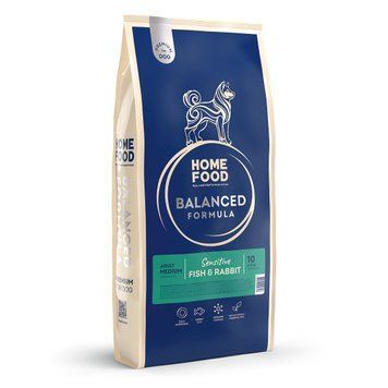 Сухий корм HOME FOOD для дорослих собак середніх порід з чутливим травленням "Риба та кролик" Sensitive Balanced Formula, 10 кг 1367105 фото