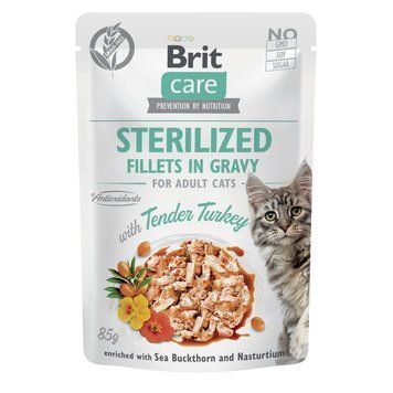 Корм вологий Brit Care Fillets in Gravy Tender Turkey Sterilized д/стерилізованих котів філе в соусі з індичкою 85 г 1111180881 фото