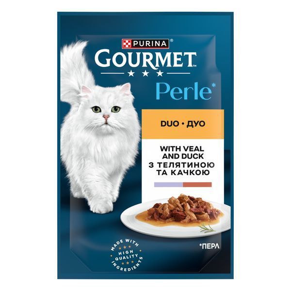Gourmet Perle(ГурмеПерл).З телятиною, качкою в підл.Конс/кот 85г 8445291187719 фото