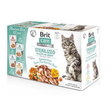 Корм вологий Brit Care Fillets in Gravy Flavour box Sterilized д/стерилізованих котів філе в соусі набір смаків 12 х 85 г 1111180884 фото