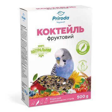 Корм Природа Коктейль для хвилястих папуг фруктовий 500 г 1111153824 фото