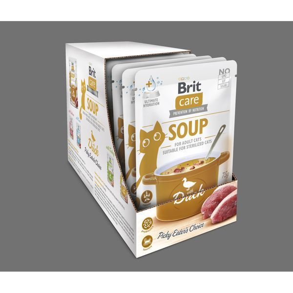 НАБІР Корм вологий Brit Care Soup Duck д/котів суп качка 75 г 15 шт 1111185950 фото