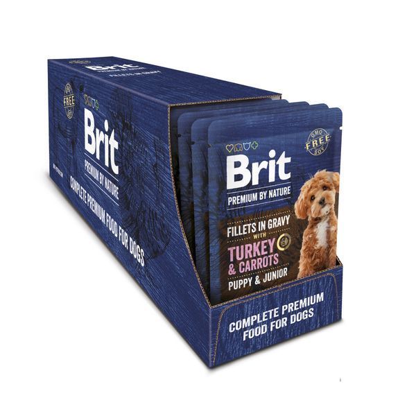 Корм вологий Brit Premium Fillets in Gravy Turkey & Carrots Puppy для цуценят малих порід філе в соусі індичка і морква 85 г 1111185862 фото