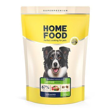 Сухий корм HOME FOOD для активних дорослих собак і юніорів середніх та великих порід Ягнятина та рис For active adult and junior dogs, 1.6 кг 1148016 фото