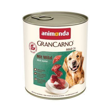 Корм вологий Animonda GranCarno Adult with Game для дорослих собак з дичиною консервований 800 г 1111189901 фото