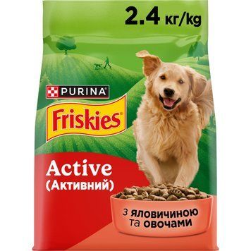 Friskies Active(Фріскіс Актив).З яловичиною. Для дорослих активних собак. Сух/соб 2,4кг 7613034232229 фото