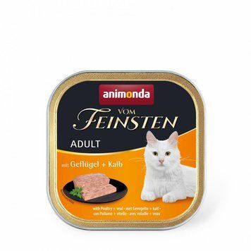 Корм вологий Vom Feinsten Adult with Poultry Veal для котів з птицею і телятиною 100 г 1111171464 фото