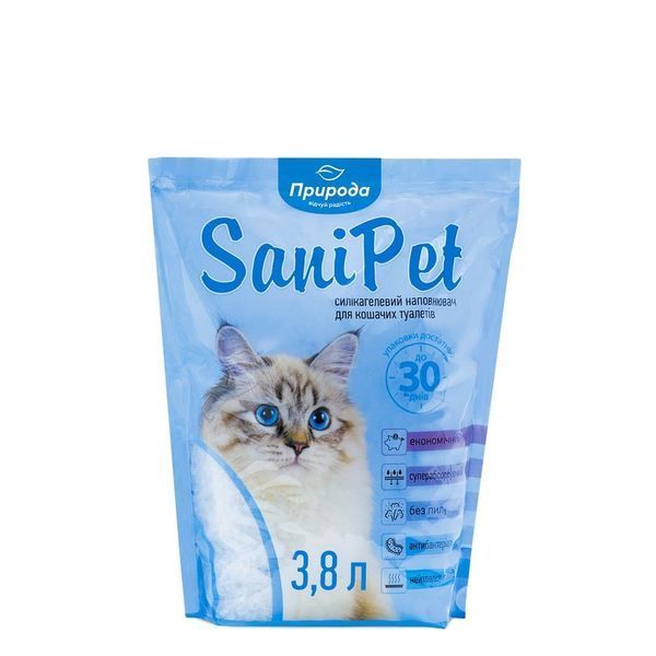 Наповнювач Sani Pet для котячого туалету силікагелевий 3,8 л 1111140515 фото