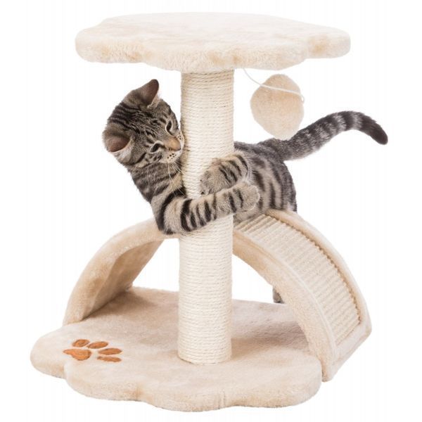 Дряпка Trixie Junior Vitoria для котів з іграшкою на мотузці сизаль/плюш бежева 36х36х43 см 1111114599 фото