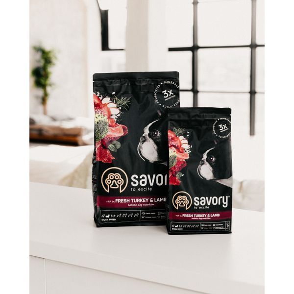 Корм сухий Savory Small Breed rich in Fresh Turkey and Lamb для дорослих собак малих порід до 10 кг зі свіжим ягням та індичкою 3кг 1111162976 фото